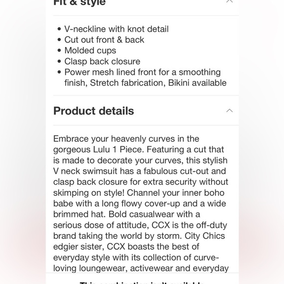 CCX | Women's Plus Size Lulu 1 Piece - black - 16W new - Picture 4 of 6